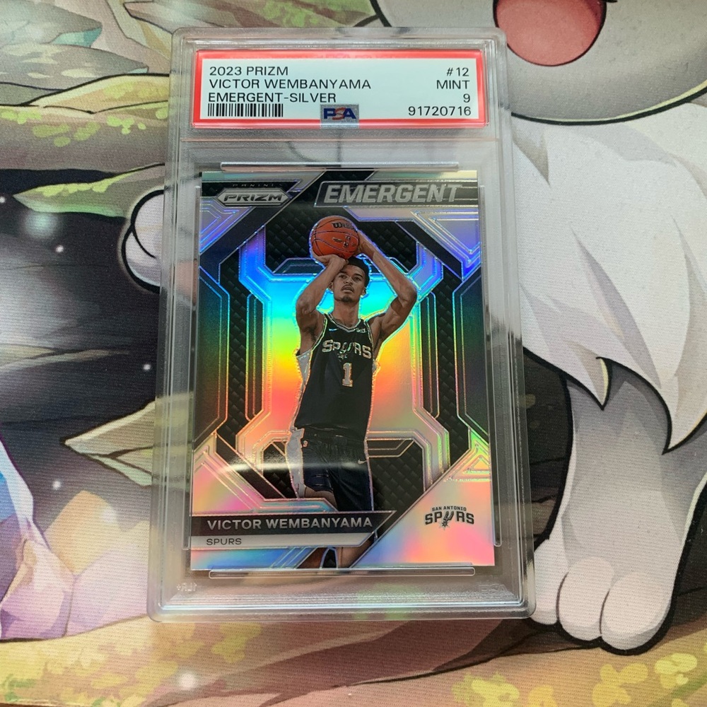 2023 Prizm #12 Victor Wembanyama Emergent Silver Rookie Card PSA 9 MINT